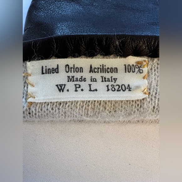 Vintage Cocoa Brown Italian leather Long forearm Orlon Lined ladies gloves 6 1/2 - Picture 6 of 13